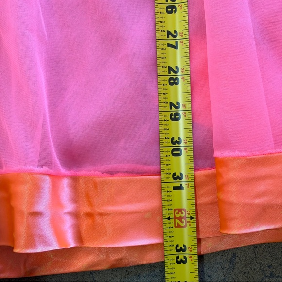 Vintage 60s Sears Sheer Babydoll Neon Hot Pink Nighty Lingerie Teddy Peignoir - Picture 10 of 11